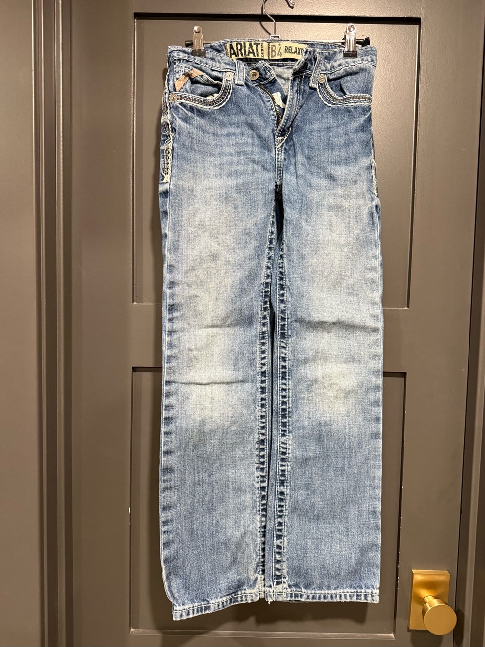 Ariat Light Wash Relaxed Straight Jeans -  Blue